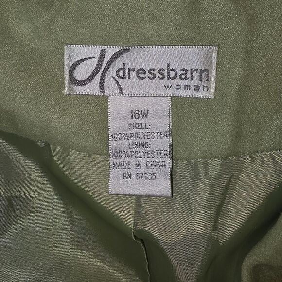 Dressbarn Vibrant Green Suede Like Blazer Size 16w - Picture 11 of 17